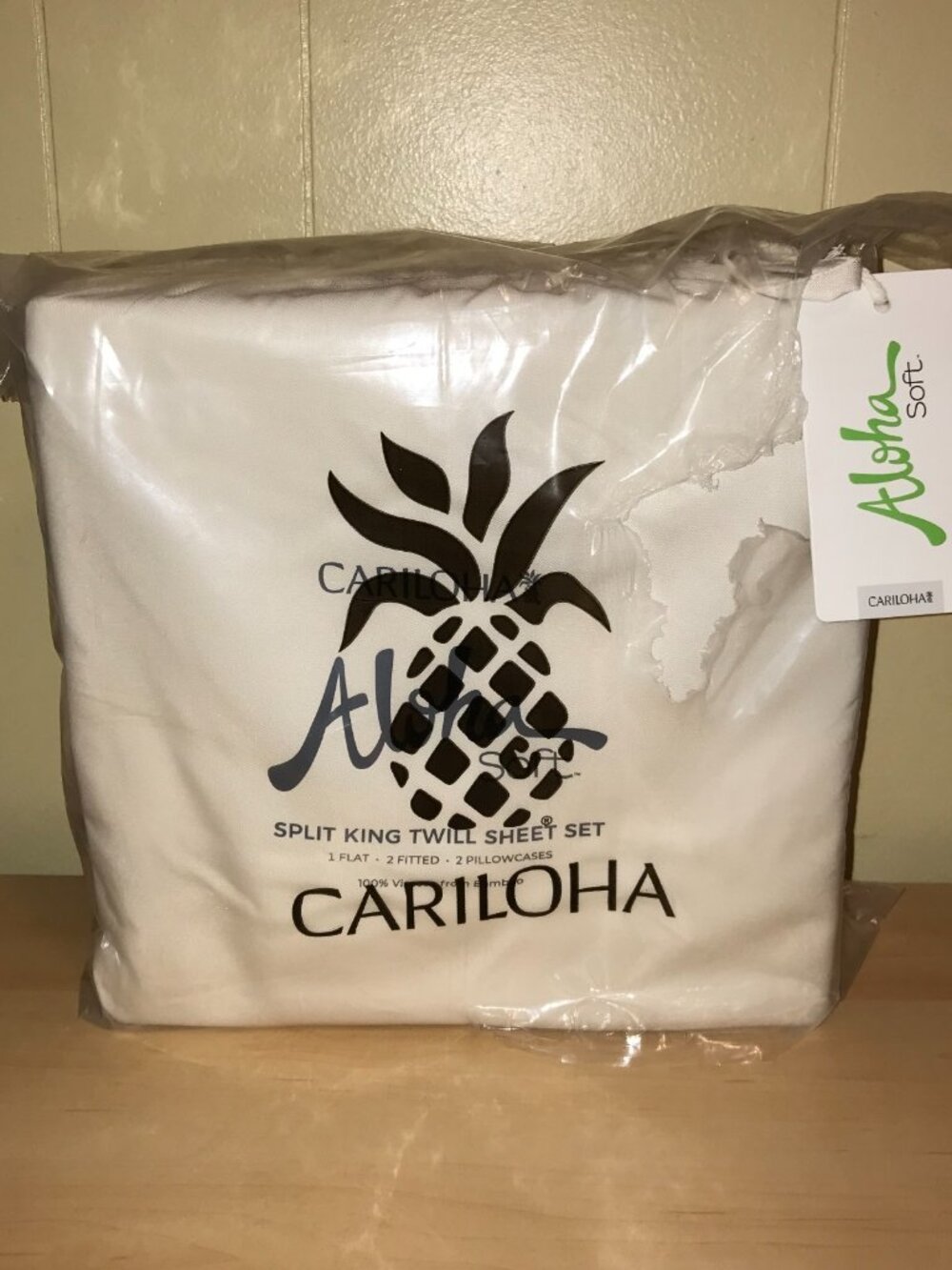 Cariloha Split King Twill Sheet Set Aloha Soft -Viscose Bamboo (5 pcs)